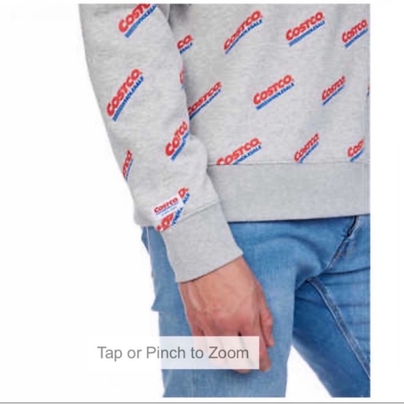 NWT Kirkland Signature MEN Costco Wholesale Logo Fleece Crewneck GRAY XXXL - Picture 5 of 6